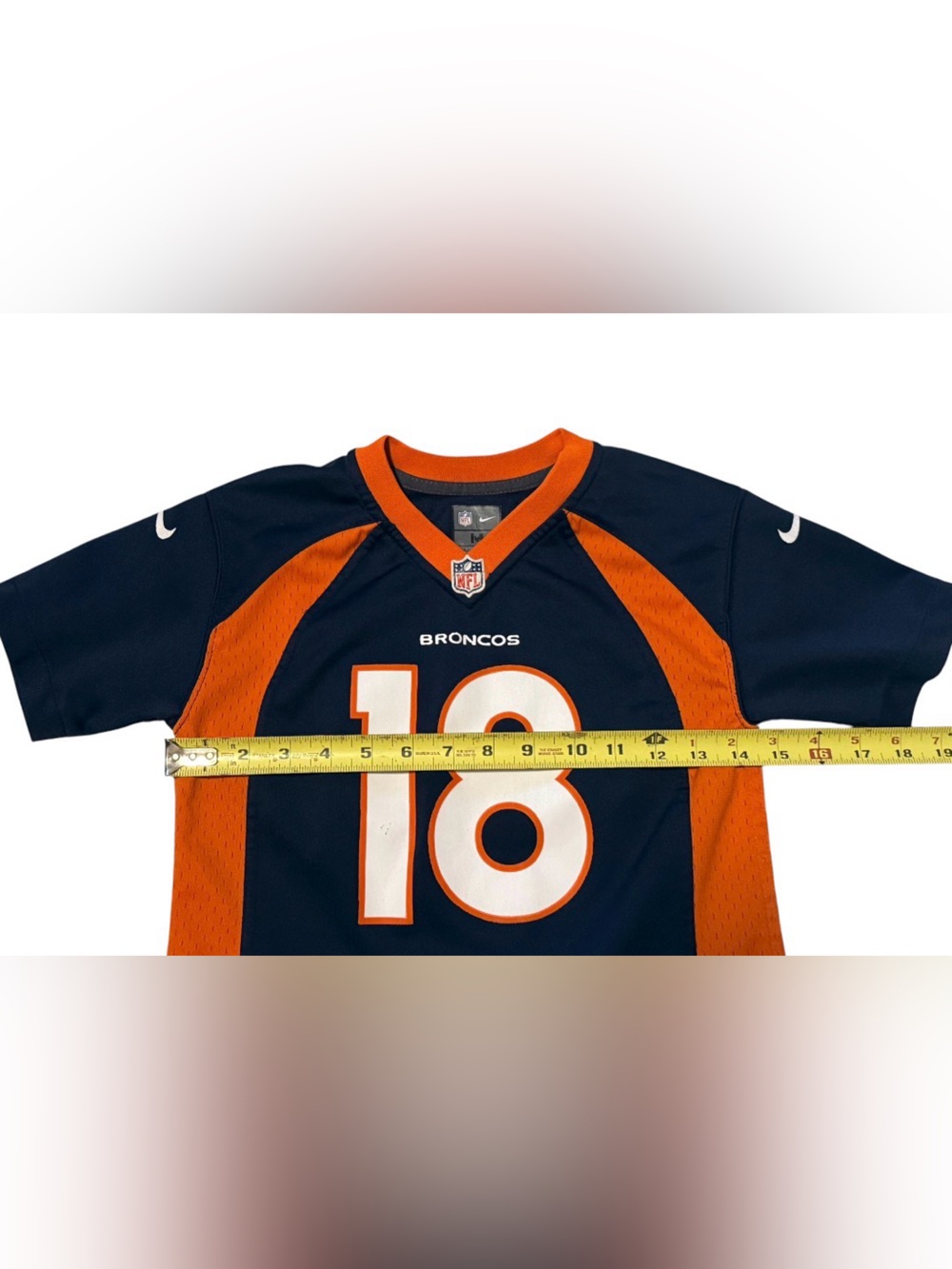 NFL Denver Broncos Youth Navy & Orange #18 Football Jersey - Picture 3 of 5